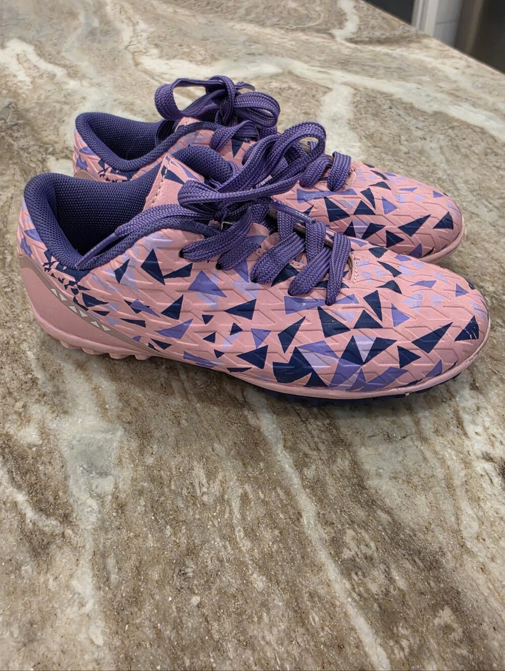 Kids Pink & Purple Indoor Soccer Cleats